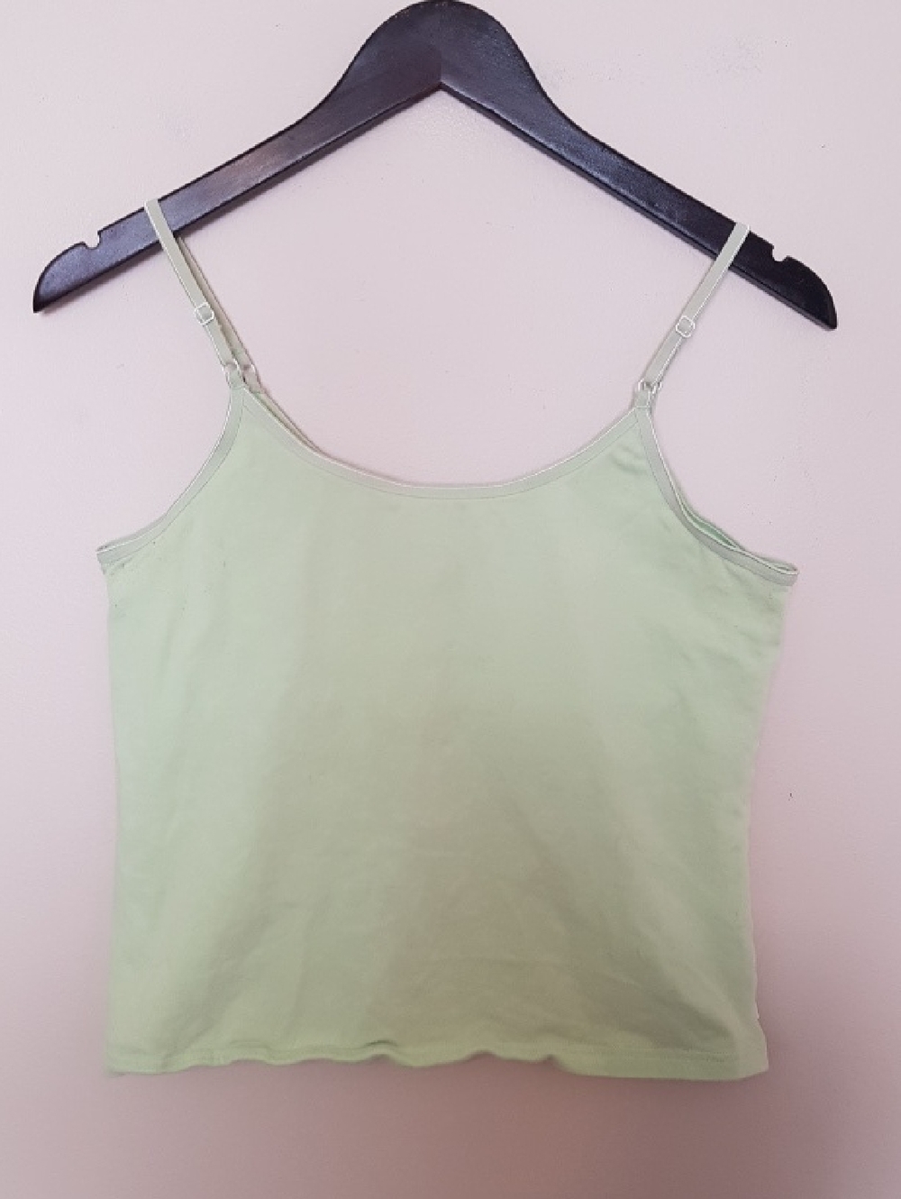 Light Green Adjustable Strap Women's Cami Built In Shelf Bra